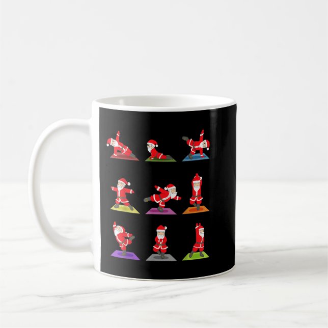 Christmas Yoga, Santa Practice Yoga Xmas, Meditati Coffee Mug (Left)
