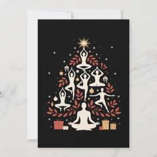 Christmas Yoga Tree Pose Meditation Xmas Holiday Invitation