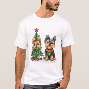 Christmas Yorkie Dogs T-Shirt