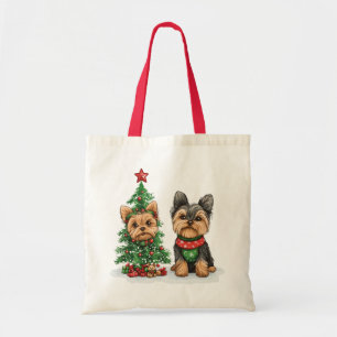 Christmas Yorkie Dogs Tote Bag