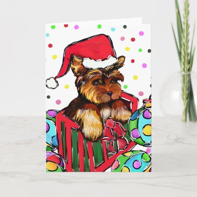 CHRISTMAS YORKIE HOLIDAY CARD (Front)