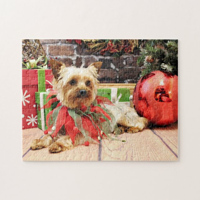 Christmas - Yorkie - Kinsey Jigsaw Puzzle (Horizontal)