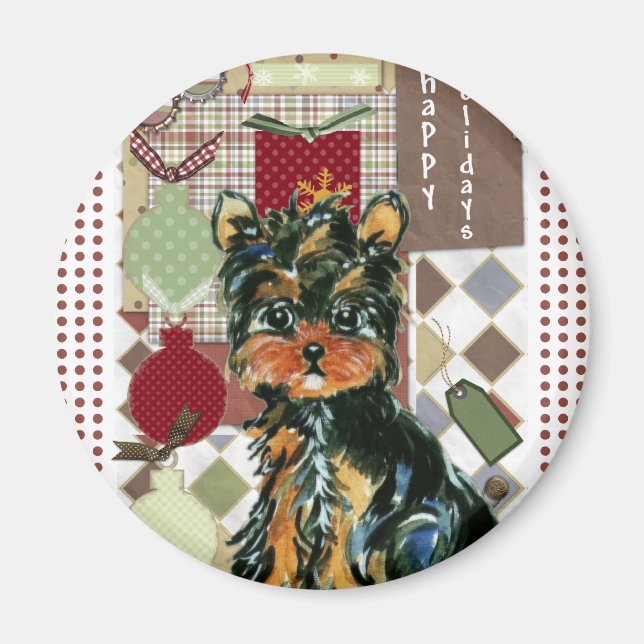 CHRISTMAS YORKIE MAGNET (Front)
