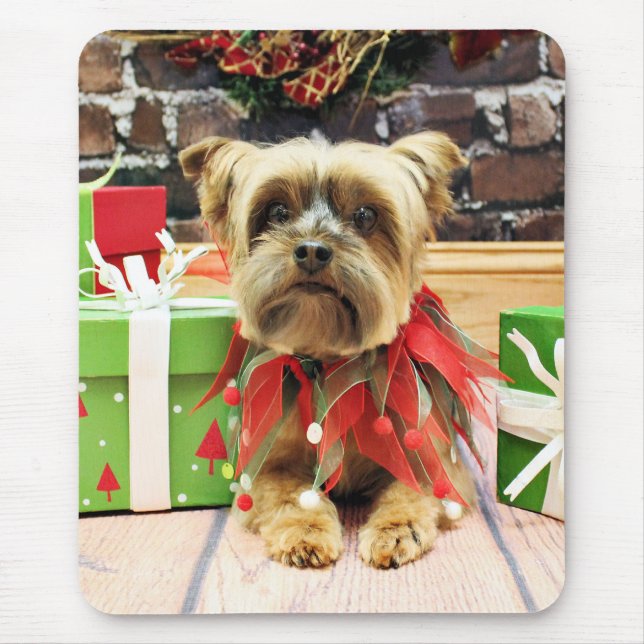 Christmas - Yorkie - Riley Mouse Pad (Front)