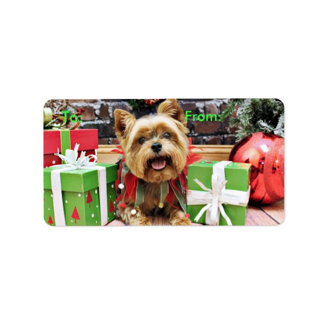Christmas - Yorkie - Sunny Label (Front)