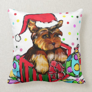 CHRISTMAS YORKIES CUSHION
