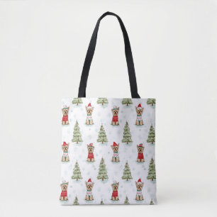 Christmas Yorkies Dog Tote Bag
