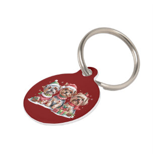 Christmas Yorkshire Terrier Dog Lovers Pet Tag