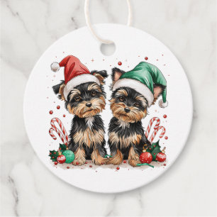 Christmas Yorkshire Terrier Dogs Favour Tags