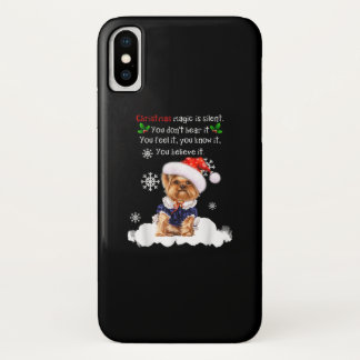 Christmas Yorkshire Terrier Funny Yorkie Puppy iPhone X Case