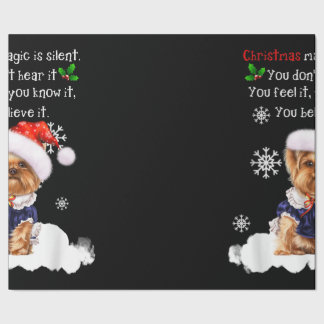 Christmas Yorkshire Terrier Funny Yorkie Puppy Wrapping Paper
