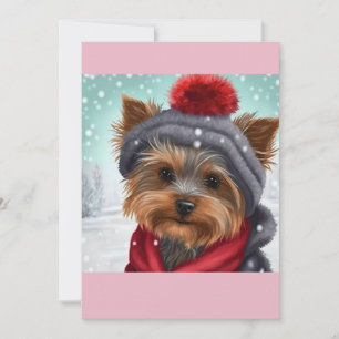 Christmas Yorkshire Terrier Gift T-Shirt Holiday Card