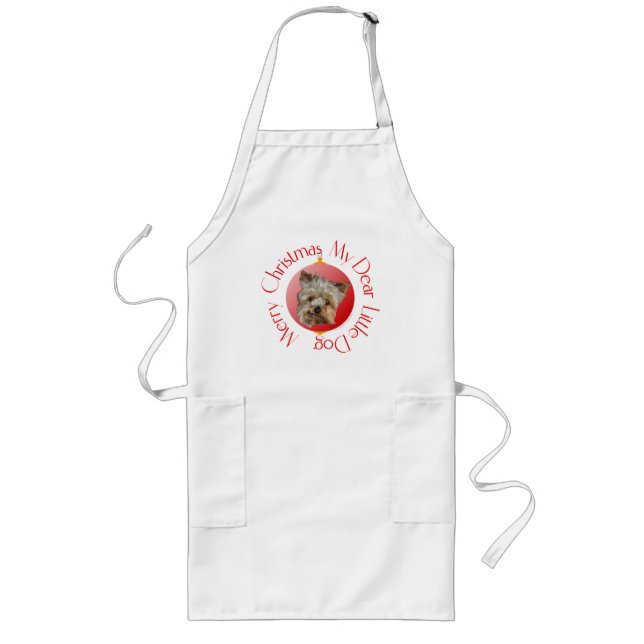 Christmas Yorkshire Terrier Long Apron (Front)
