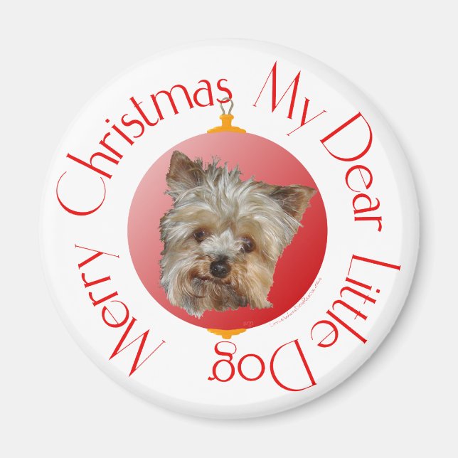 Christmas Yorkshire Terrier Magnet (Front)