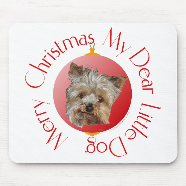 Christmas Yorkshire Terrier Mouse Pad (Front)
