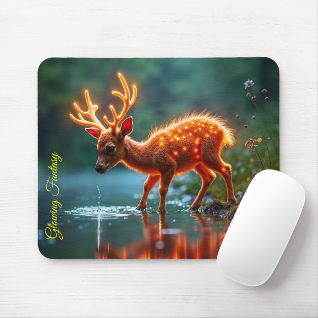 Christmas young deer stream magic lights mouse pad (With Mouse)