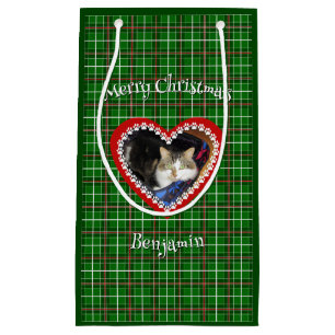Christmas your pet photo custom text small gift bag