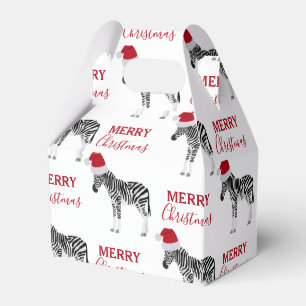 Christmas Zebra Funny Animal with Santa Hat   Favour Box