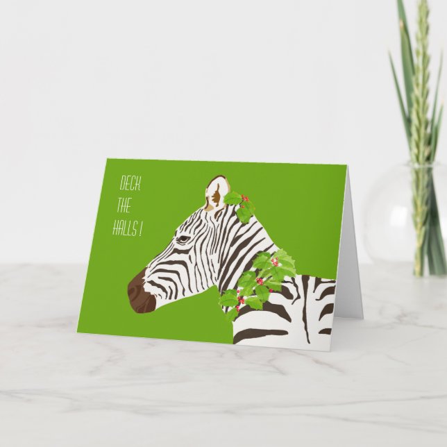 Christmas Zebra Holiday Card (Front)