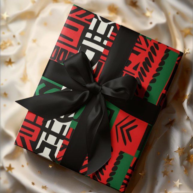 Christmas Zebra Kente African Print Art Gift Wrap (Creator Uploaded)