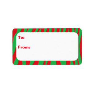 Christmas Zebra Label