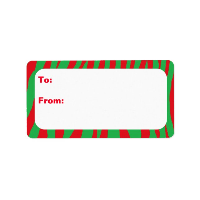Christmas Zebra Label (Front)