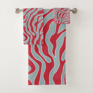 Christmas Zebra Print Wild Animal Print Pattern Bath Towel Set