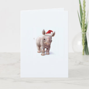 Christmas Zoo Babies Rhino Christmas Card