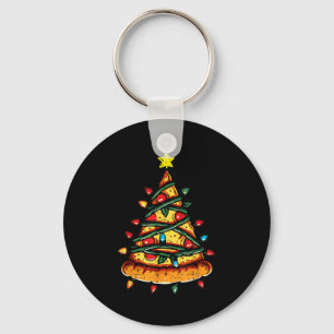 Christmas Zza Xmas Tree Funny Xmas Food Men Women Key Ring