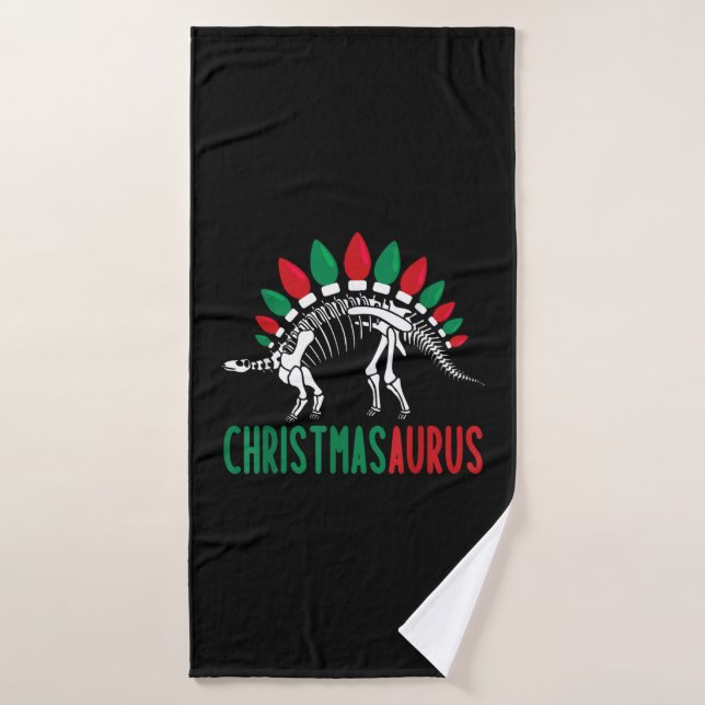 Christmasaurus Cute Christmas Dinosaur Tree Rex Di Bath Towel (Bath Towel)