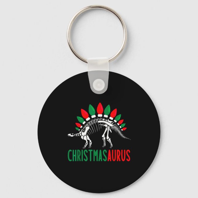 Christmasaurus Cute Christmas Dinosaur Tree Rex Di Key Ring (Front)