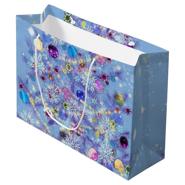 ChristmasGift Bag with Beautiful Christmas Tree (Front Angled)