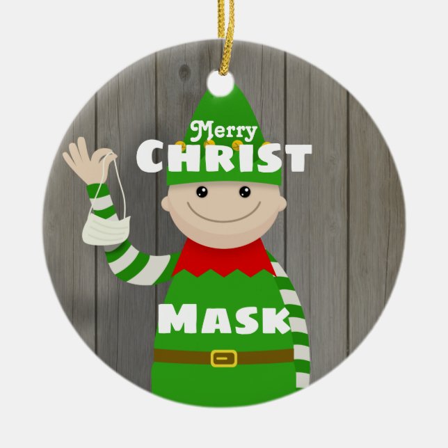 Christmask Ceramic Ornament (Front)