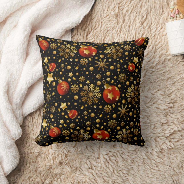 Christmasornaments and stars pattern cushion (Blanket)