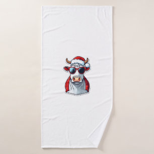 Christmasoutfit Xmas Merry Christmas Tshirt Cow Ch Bath Towel