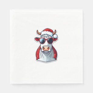 Christmasoutfit Xmas Merry Christmas Tshirt Cow Ch Napkin