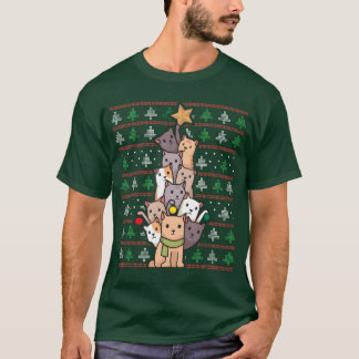 Christmasree Cats Funny Christmas Cat gift T-Shirt