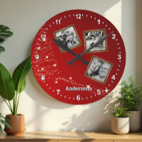 Christmass family photo Clock / personalised
