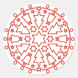 Christmast Mandala 090225 Classic Round Sticker