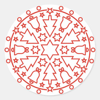 Christmast Mandala 090225 Classic Round Sticker