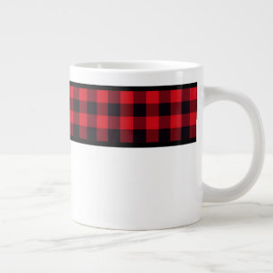 Christmast Red Black Buffalo Plaid 20oz Coffee Mug