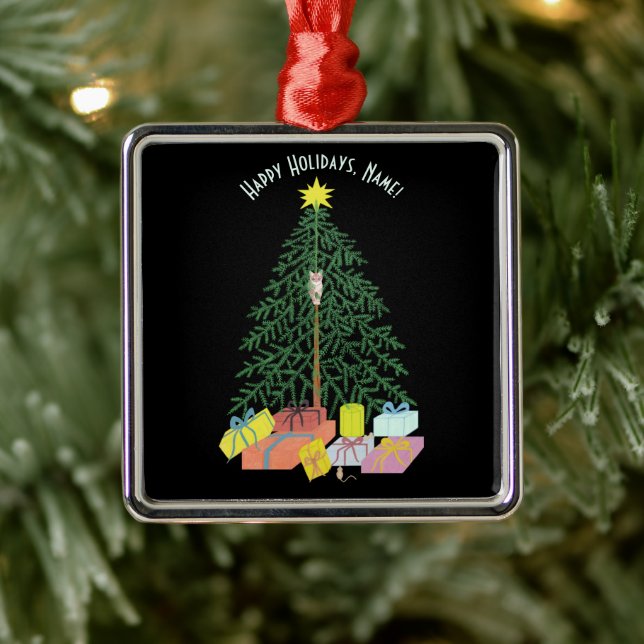 Christmast Tree Square Metal Tree Ornament  (Tree)