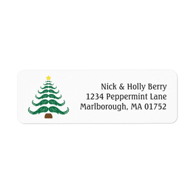 Christmastache Tree Return Address Label (Front)