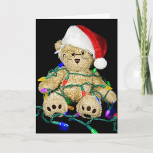ChristmasTangled Teddy  Bear Holiday Card