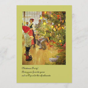Christmastime Again little boy and Julgran Invitation