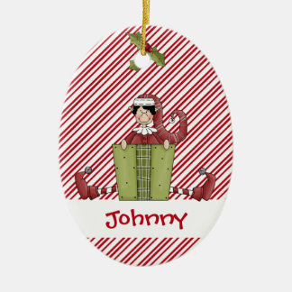 Christmastime Elf Buddy Gift Ceramic Ornament