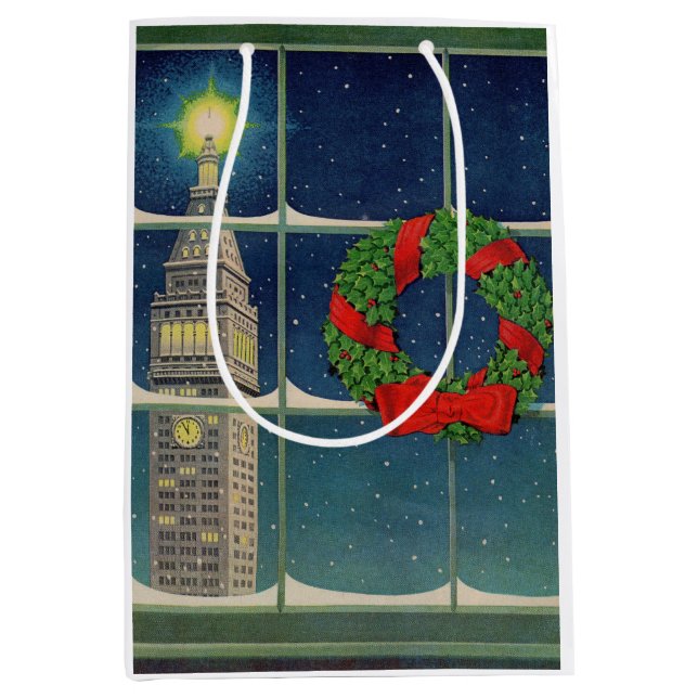 Christmastime in the city medium gift bag (Front)