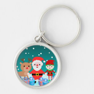 CHRISTMASTIME WITH SANTA AND HIS FRIENDS KEY RING