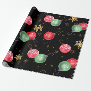 ChristmasToys Golden Snowflakes Wrapping Paper