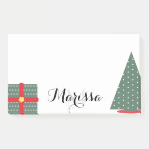 ChristmasTree and Present Monogram Initial Post-it Notes